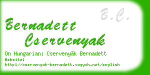 bernadett cservenyak business card