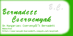 bernadett cservenyak business card